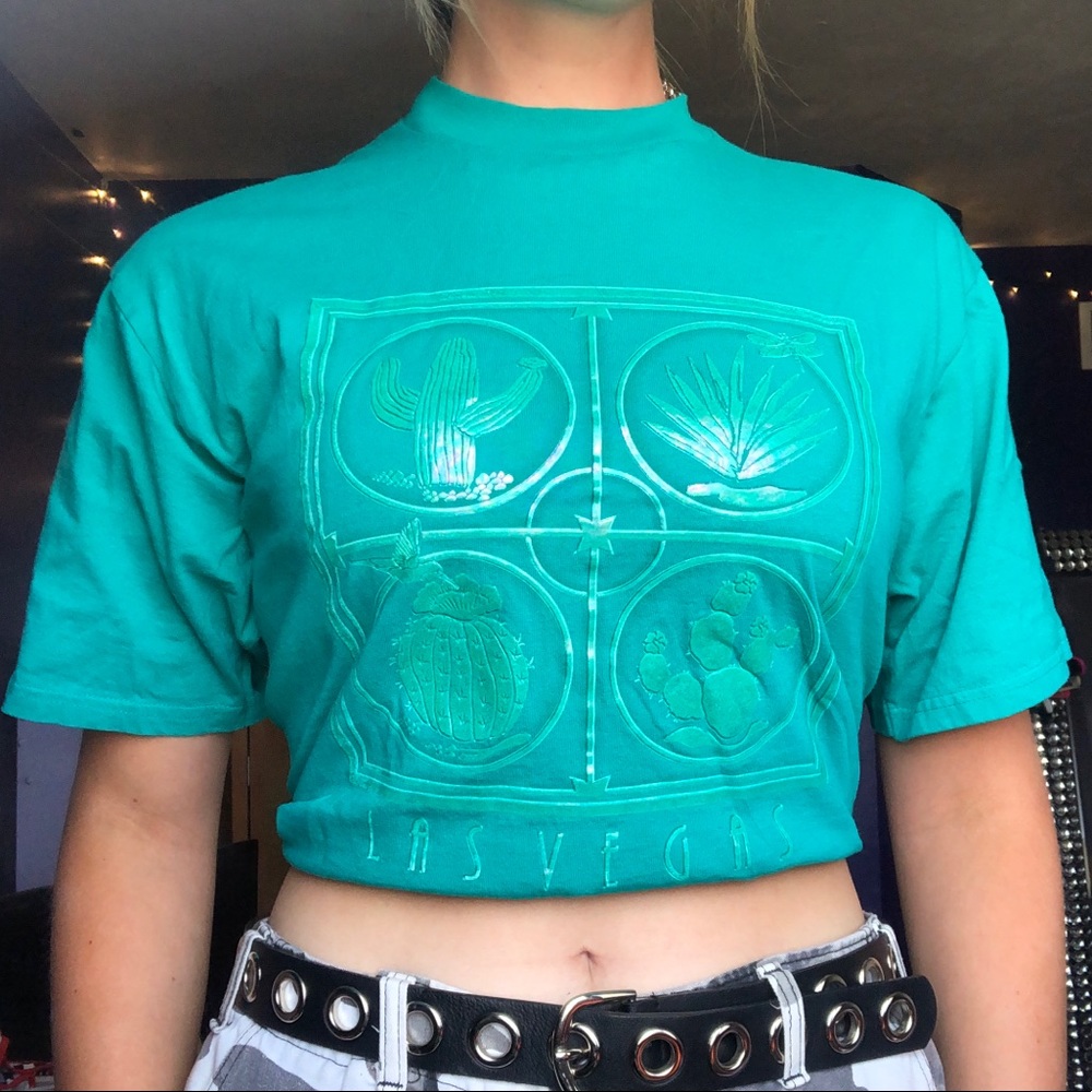 Cute Retro Reflective Las Vegas Cactus T-Shirt